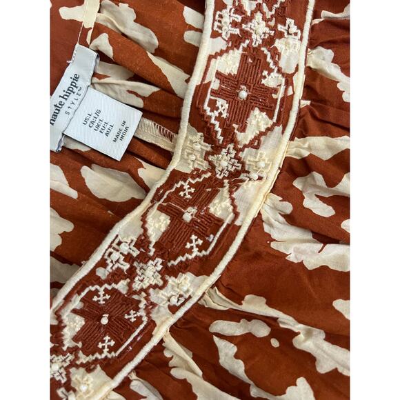 Haute Hippie oversized adjustable tasseled sleeves top size Large Boho Gypsy - Picture 7 of 10